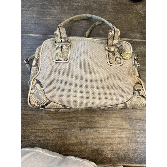 Brahmin‎ Small Caroline satchel bag in a textured canvas Snakeskin Embossed - Picture 3 of 16